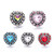 5pcs/lot 18MM Pretty Heart Shaped Snap Button Charms LSSN1038