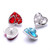 5pcs/lot 18MM Pretty Crystal Heart Shaped Snap Button Charms  LSSN1041