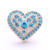 5pcs/lot 18MM Pretty Crystal Heart Shaped Snap Button Charms LSSN1042