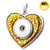 Gold Heart snap button necklace pendant LSNP108 