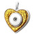 Gold Heart snap button necklace pendant LSNP108