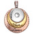 Gold round Snap Button Necklace Pendant LSNP110