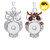 Crystal Owl Button Pendant For Women LSNP106