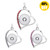 Three Color Crystal Heart Shape Snap Button Pendant LSNP71