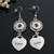 1 Pair!  Heart Love Snap Button Earring Fit 12mm Snap Charms LSEN12MM84