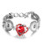 5pcs/lot Crystal Heart connected And Apple  Snap buttons jewerly LSSN516