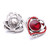 5pcs/lot Crystal Heart connected And Apple  Snap buttons jewerly LSSN516