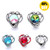Crystal Heart connected And Apple Snap buttons jewerly LSSN516