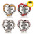 Crystal Heart 18mm Snap Charms Fit Snap Charm Bracelet For Women LSSN376