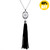 Oval Rope Tassel Snap Button Necklace LSNP132