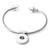 Simple Adjustable Pearl Silver Snap Charm Bracelet LSNB63-1