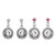 Fashion 12mm Snap Button Earring With Rhinestones For Women LSEN12MM01