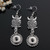 Cute Owl Snap Button Earring For Women Fit 12mm Snap Charms LSEN12MM48-49