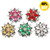 Crystal Flower Snap Jewelry Charms With Rhinestones LSSN623