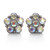 5pcs/lot Full Rhinestones Flower 12mm Snap Charms Jewelry LSSN12MM17