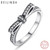 Crystal bow knot sterling silver ring Stackable ring jewelry for women PA7104