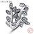 Crystal Leaves Design Sterling Silver Ring Curved Zircon Ring For Women PA7114