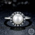 925 Sterling Silver Everlasting Grace Stackable Finger Ring with Pearl & Clear CZ Original Fine Jewelry PA7152