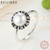 925 Sterling Silver Everlasting Grace Stackable Finger Ring with Pearl & Clear CZ Original Fine Jewelry PA7152