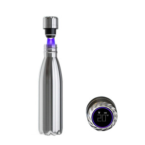 Color: SOLID STEEL # 11 - Aquaala UV Water Bottle With Temp Cap K290-39832582193238