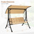 3-Seat Outdoor Porch Swing with Adjustable Canopy and Padded Cushions-Beige - Color: Beige D681-NP10693MS