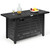 42 Inch 60 000 BTU Rectangular Propane Fire Pit Table with Waterproof Cover - Color: Black D681-OP70370