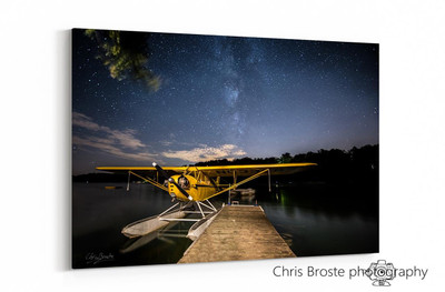 Canvas wrap of a Piper J-3 Cub float plane.