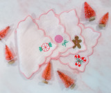 Pink Scalloped Christmas Coasters (Set of 4)