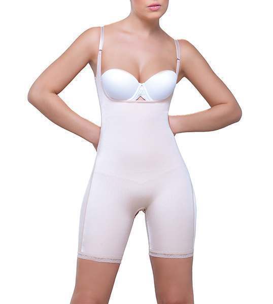 Vedette 932 Ann Long Leg Body Shaper with front closure. - Belleza