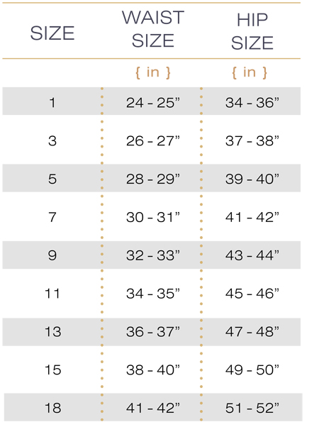 Shapewear Size Chart