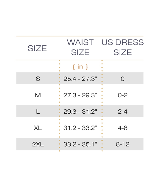 Shapewear Size Chart