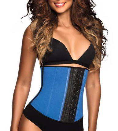  Z-COMFORT Women's Waist Cincher with Three Rows of Hooks  Plastic Boning, Blue, XX-Large : Clothing, Shoes & Jewelry