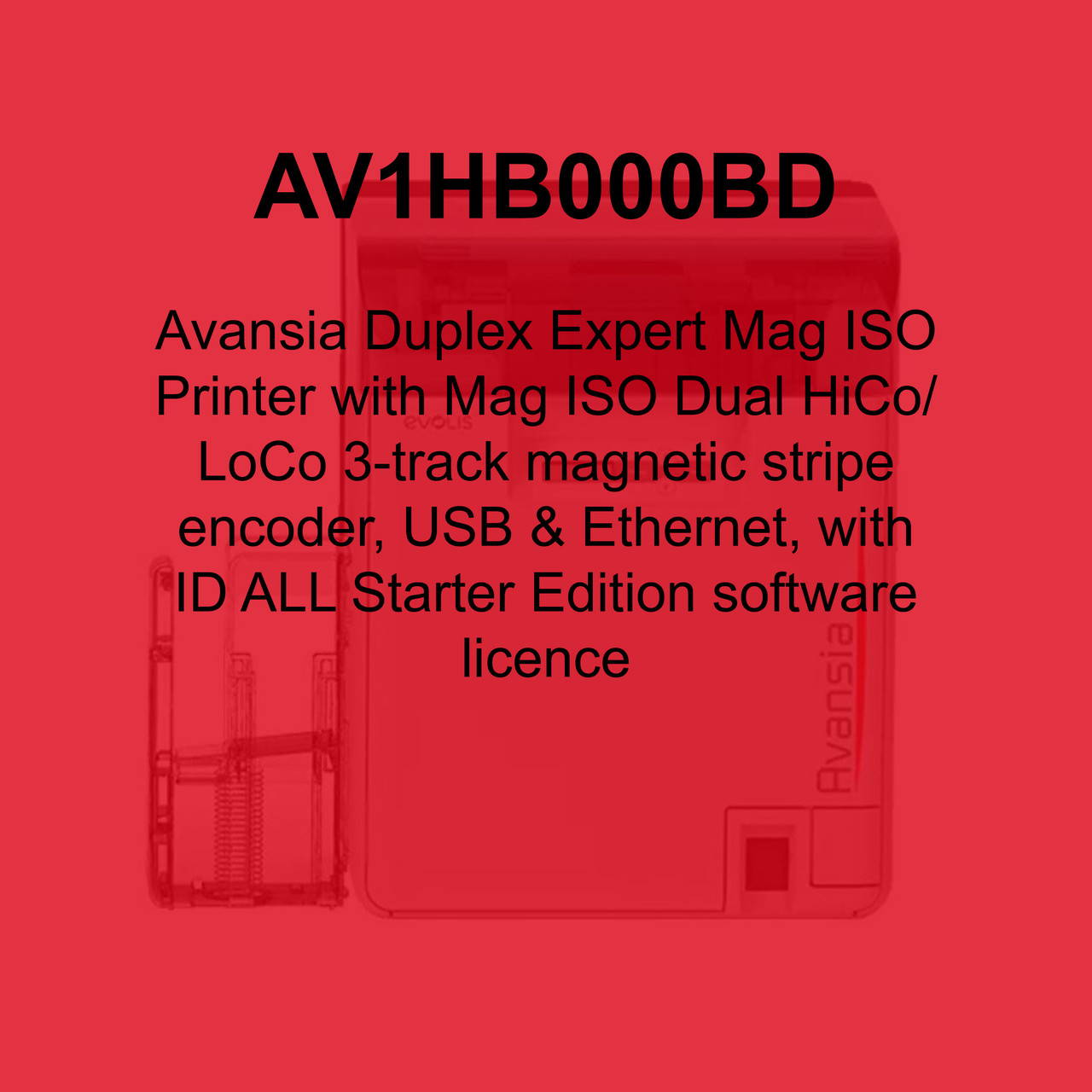 Evolis Avansia Dual-Sided Retransfer ID Card Printer - AV1HB000BD