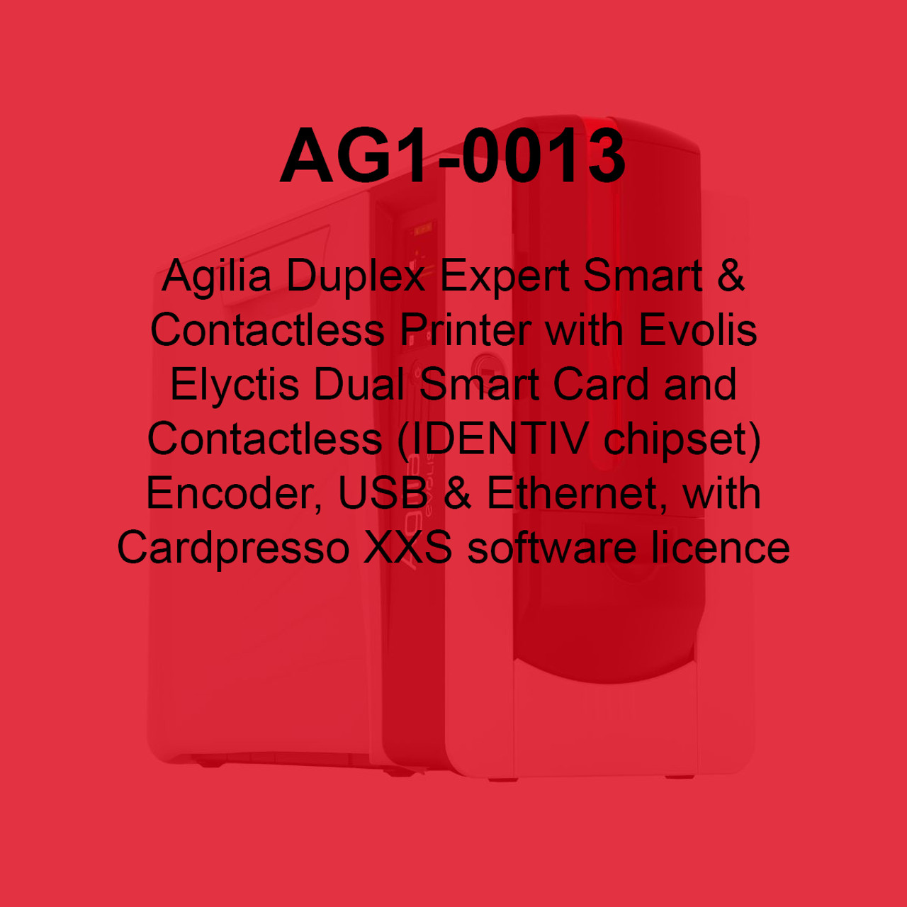 Evolis Agilia Expert Smart and Contactless Dual-Sided Retransfer ID Card Printer - AG1-0013