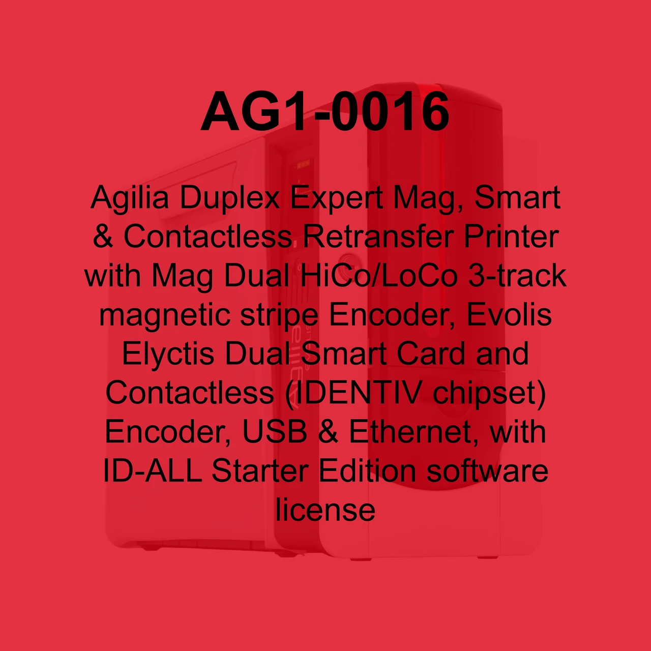 Evolis Agilia Expert  Mag ISO, Smart & Contactless Encoder Dual-Sided Retransfer ID Card Printer - AG1-0016