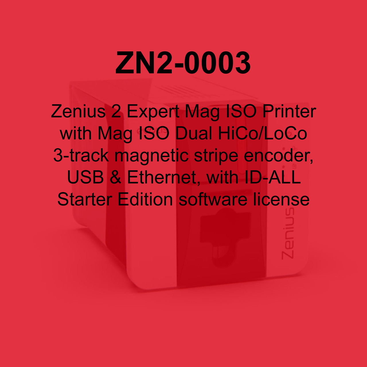 Evolis Zenius 2 Expert Mag ISO Single-Sided ID Card Printer - ZN2-0003
