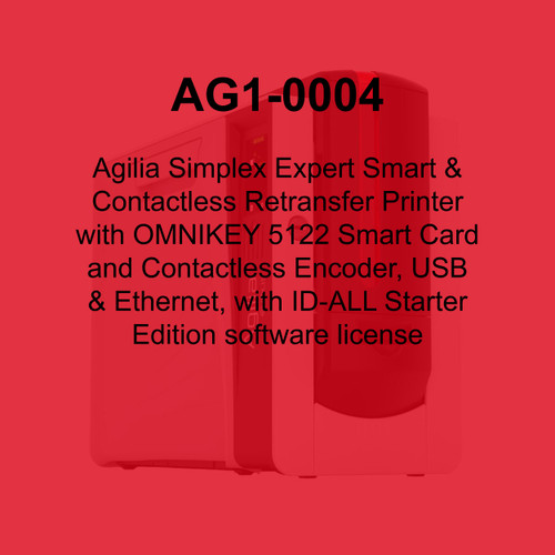 Evolis Agilia Expert Smart and Contactless Single-Sided Retransfer ID Card Printer - AG1-0004