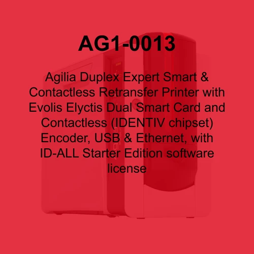 Evolis Agilia Expert Smart and Contactless Dual-Sided Retransfer ID Card Printer - AG1-0013
