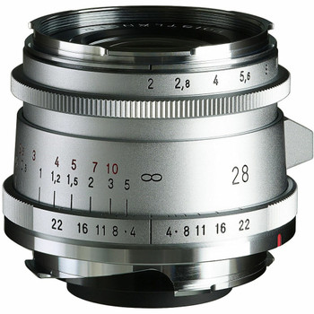 Voigtlander ULTRON Vintage Line 28mm f/2 Aspherical VM Type II (Silver/Chrome) EX DEMO
