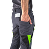 Clogger Grey/Green Zero Chainsaw Trousers Rear Pocket View

