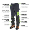 Clogger Grey/Green Zero Chainsaw Trousers Feature and Benefit Details
