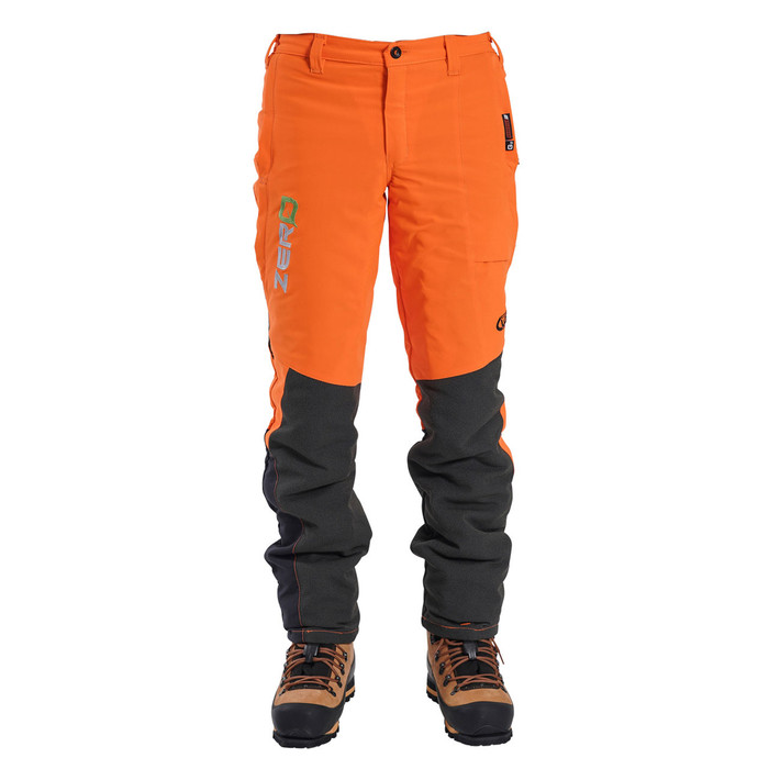 Hi-Vis Orange Zero Men's Chainsaw Trousers Front