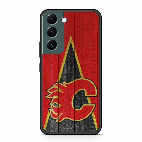 Calgary Flames Wooden Pattern Samsung Galaxy S22 Case