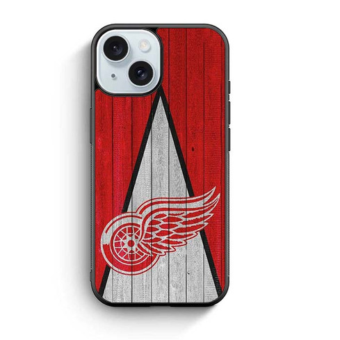 Detroit Red Wings Wooden Pattern iPhone 15 Case