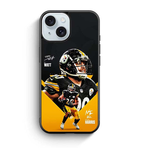 Pittsburgh Steelers Najee Harris and TJ Watt iPhone 15 Case