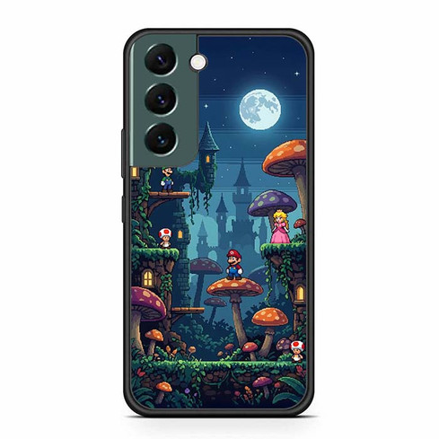Mario Mushroom Night Castle Motorola Samsung Galaxy S22 Case