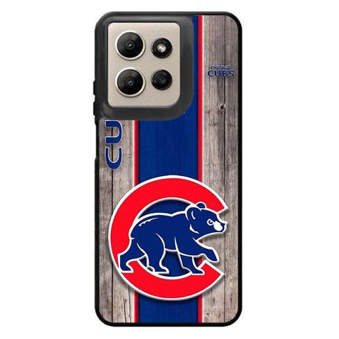 Chicago Cub Cubbie Blue and Red Wood Motorola Moto G Power 2026 Case