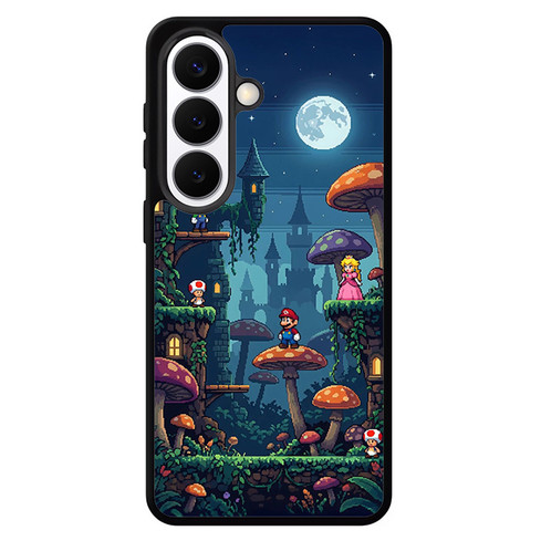 Mario Mushroom Night Castle Samsung Galaxy S26 Case