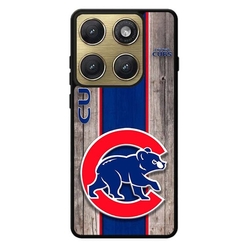 Chicago Cub Cubbie Blue and Red Wood Motorola Edge 2026 Case