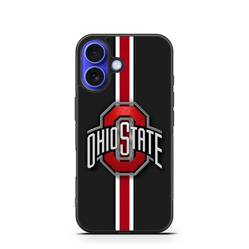 Ohio State Buckeyes Logo Red Stripe iPhone 16 Case